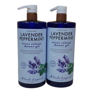 Pharm Table 2pk Lavender Peppermint Stress Release Shower Gel 32 oz Jumbo Size